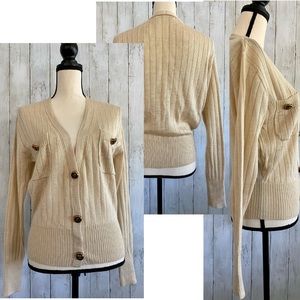 SIXONE Button Front Cropped Cardigan